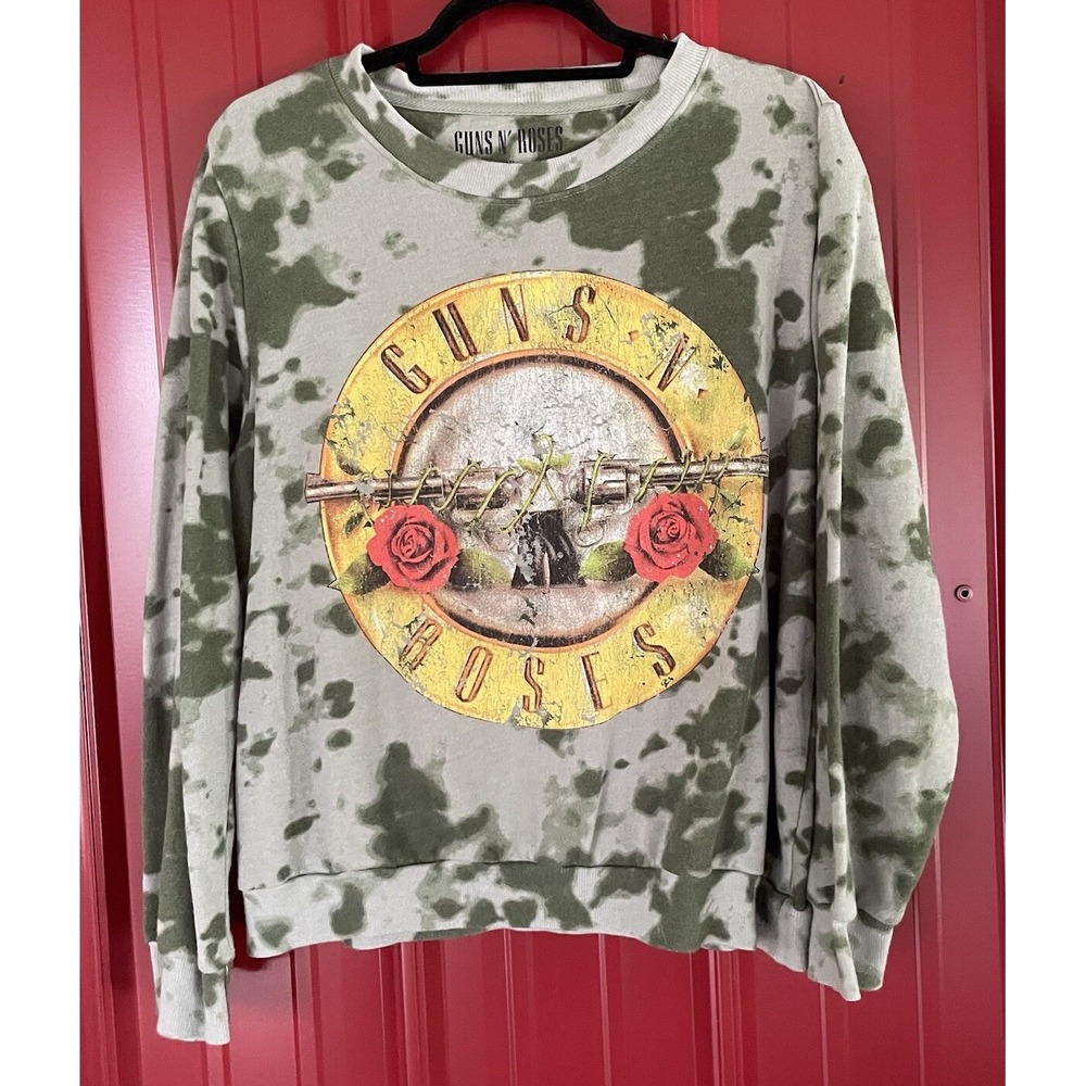 Guns N Roses Sweatshirt Graphic Crewneck Tie Dyed Band‎ Pullover Womens XL